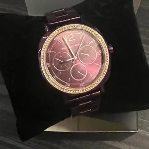 Michael Kors Womens Pave Bracelet Watch/Plum MK3965 Michael Kors Purple Wristwatches for sale - eBay main image 3
